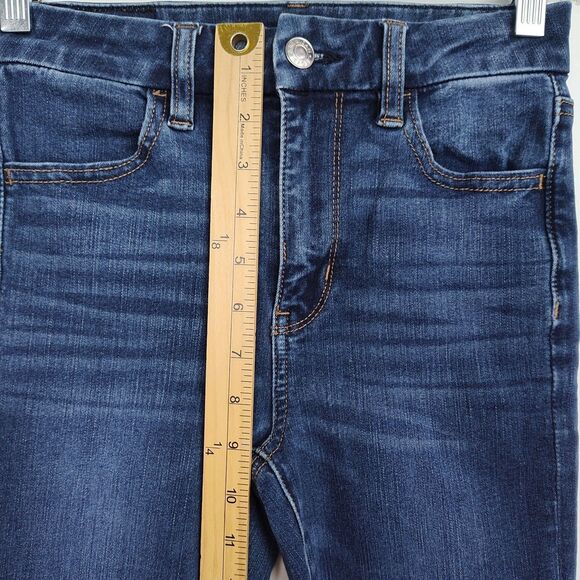 American Eagle Curvy Super Hi-Rise Jegging Women's Size 0 X-Short Blue Stretch - Picture 4 of 11